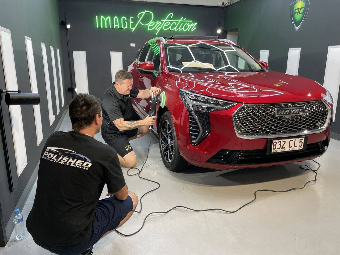 Certified installer machine polishing before coating
