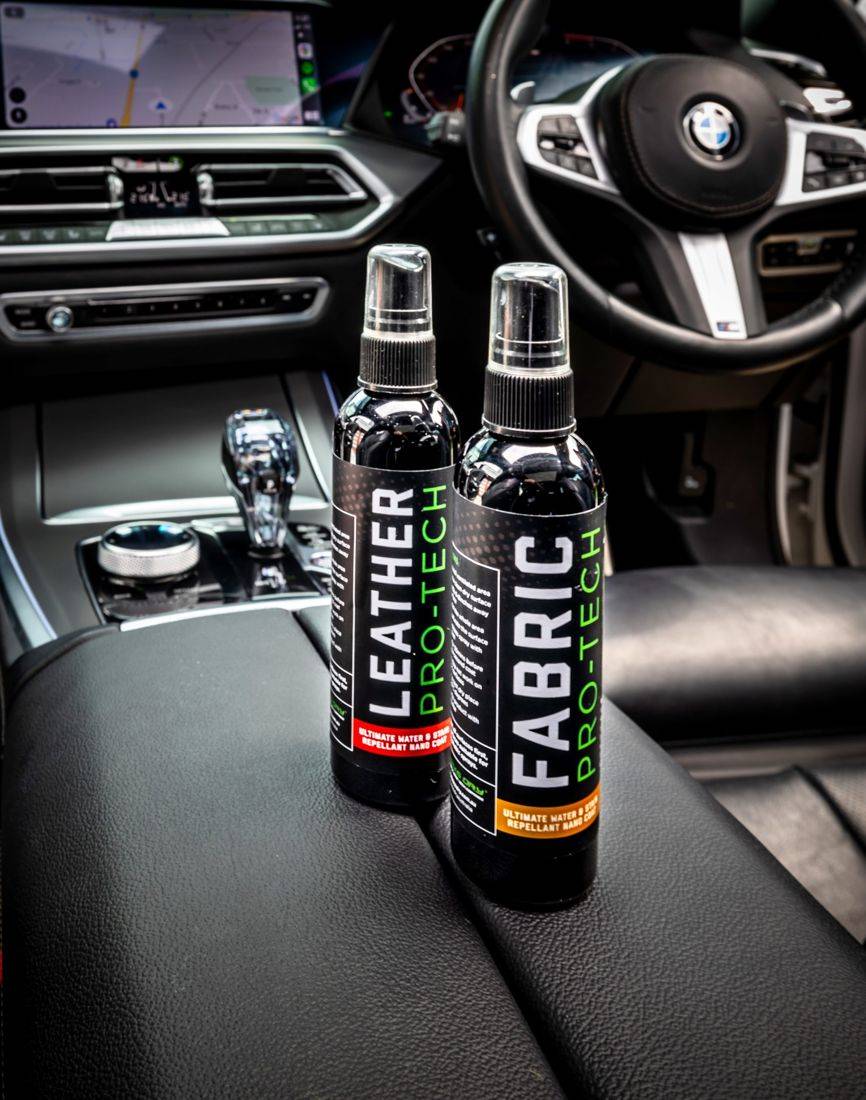 Leather and Fabric Pro-Tech in a vehicle interior